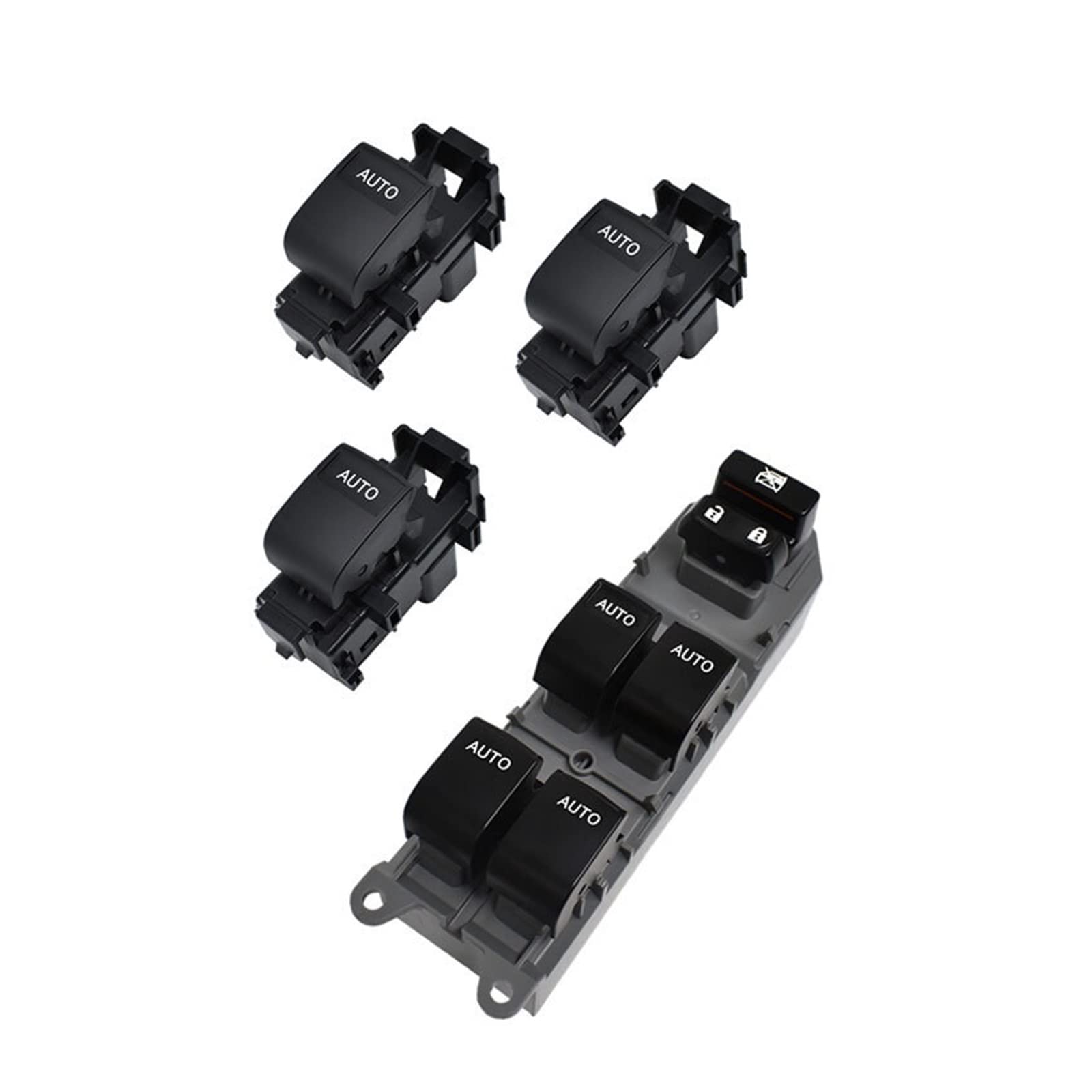 LHD Linkslenker LED-Licht Automatischer Fensterheber-Tastenschalter Kompatibel mit Highlander Camry RAV4 Corolla Yaris Vios 4 Stück/Set(Green light set) von CJMPZKVRY
