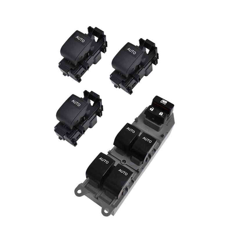 LHD Linkslenker LED-Licht Automatischer Fensterheber-Tastenschalter Kompatibel mit Highlander Camry RAV4 Corolla Yaris Vios 4 Stück/Set(Green light set) von CJMPZKVRY