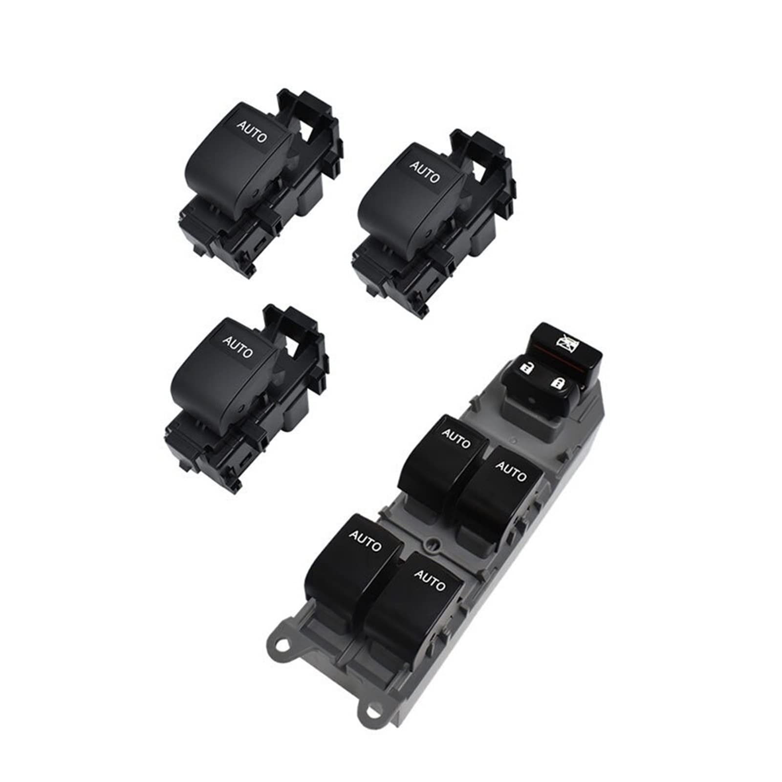 LHD Linkslenker LED-Licht Automatischer Fensterheber-Tastenschalter Kompatibel mit Highlander Camry RAV4 Corolla Yaris Vios 4 Stück/Set(Orange light set) von CJMPZKVRY