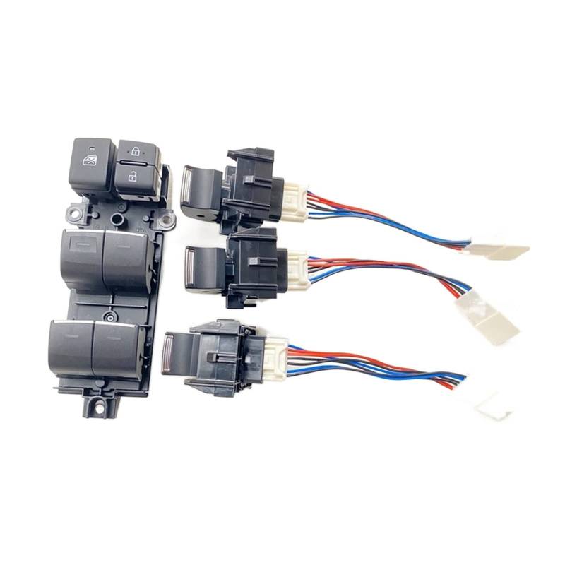 Linker Fahrer, LED, eisblau, dunkelblaue Hintergrundbeleuchtung, automatischer Fensterheber-Tastenschalter, kompatibel mit RAV4 RAV 4 CHR 2019 2020 2021 2022(Ice blue light-02) von CJMPZKVRY