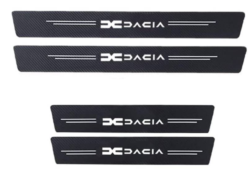 4 Stück Ndier Mit Auto Carbon Fiber Einstiegsleisten Türschweller, für Dacia Spring Lodgy Dokker Duster Logan Sandero Stepway rutschfeste Anti-KratzTrim Scuff, Türschweller Trittschutz Aufkleber Auto von CJMUQHEHH