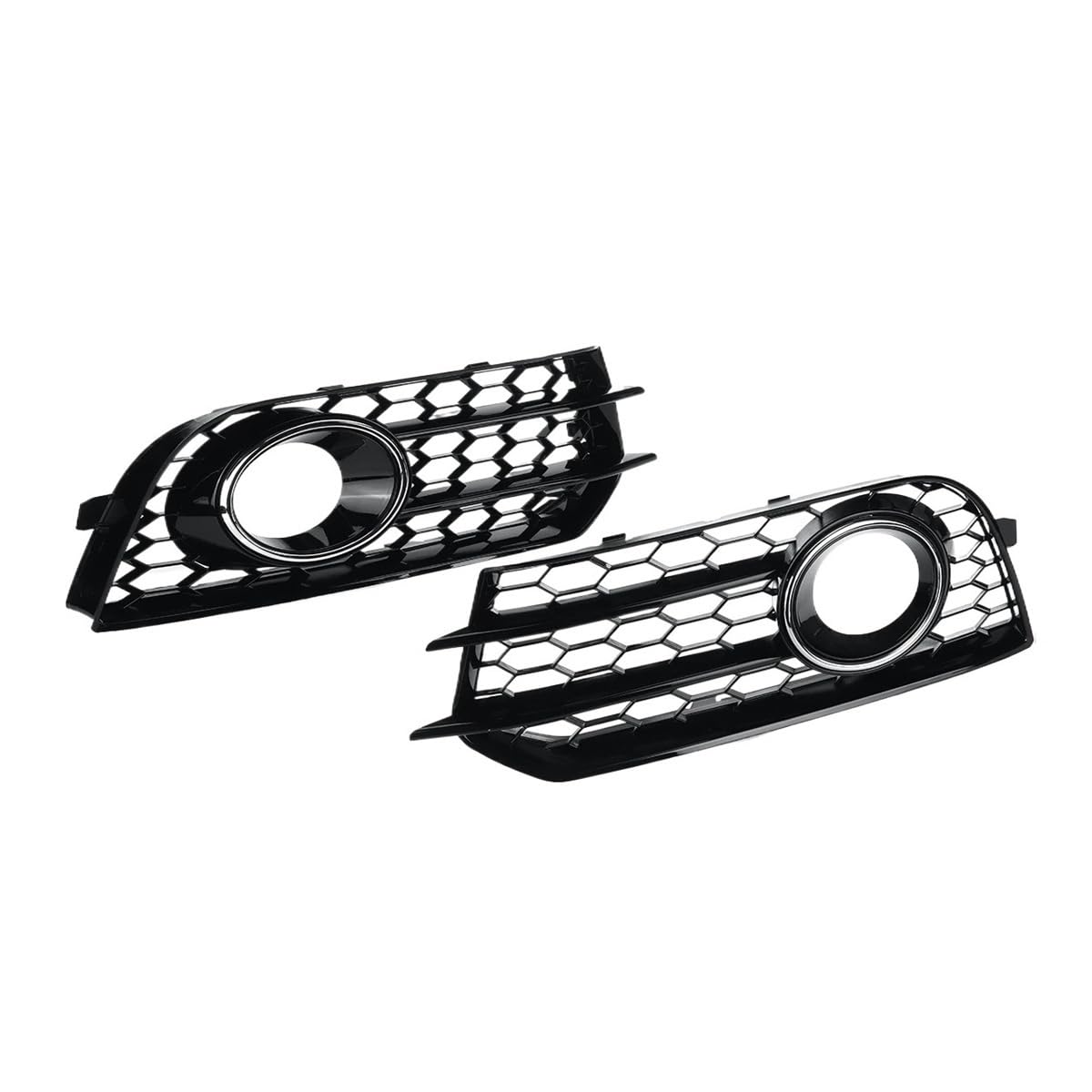 Auto-Frontgrill 1 Paar Mesh Nebel Licht Grill Abdeckung Auto Front Stoßstange Nebel Lampe Kühlergrill Für A1 8X 2010-2014 Autogrills(Chrome Silver) von CKGRHJSA