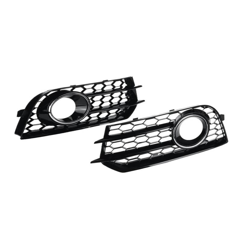Auto-Frontgrill 1 Paar Mesh Nebel Licht Grill Abdeckung Auto Front Stoßstange Nebel Lampe Kühlergrill Für A1 8X 2010-2014 Autogrills(Chrome Silver) von CKGRHJSA