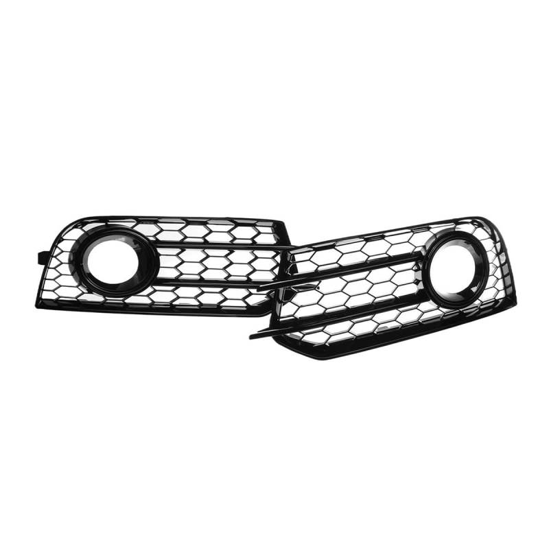 Auto-Frontgrill 1 Paar Mesh Nebel Licht Grill Abdeckung Auto Front Stoßstange Nebel Lampe Kühlergrill Für A1 8X 2010-2014 Autogrills(Glossy Black) von CKGRHJSA