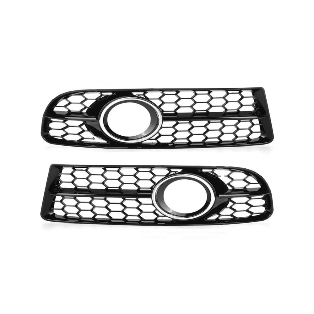 Auto-Frontgrill 1 Paar Wabengitter-Nebelscheinwerfer-Grillabdeckungen Auto-Frontstoßstange Nebelscheinwerfer-Renngitter Für A4 B7 S4 B7 A4 S-Linie 2005-2008 Autogrills(Chrome Silver) von CKGRHJSA