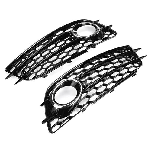 Auto-Frontgrill 2 STÜCKE Auto Nebelscheinwerfer Kühlergrill Abdeckung Waben Nebelscheinwerfer Grill Für A4 B8 S-Linien S4 Stoßstange 2008-2012 8K0807681C 8K0807682C Autogrills(B) von CKGRHJSA