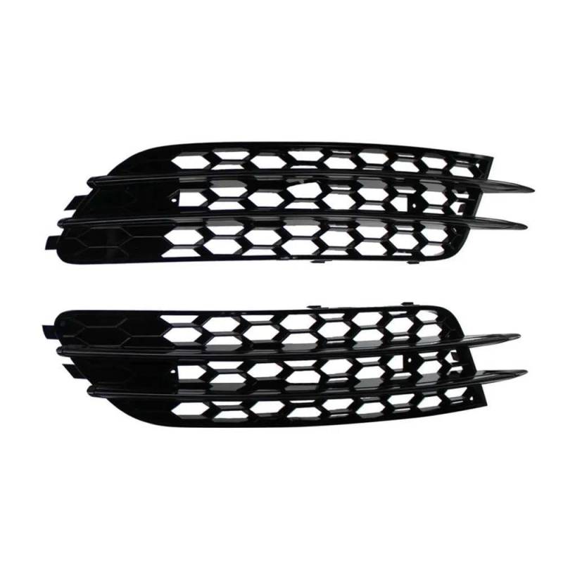 Auto-Frontgrill 2PCS ABS Nebelscheinwerfer Lampe Kühlergrill Grill Abdeckung 4G0807681,4G0807682 Für A6 C7 Limousine Standard Bunper Modell 2012-2015 Autogrills(Black Line Standard) von CKGRHJSA