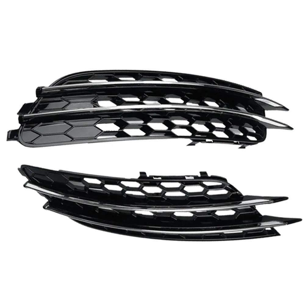 Auto-Frontgrill 2PCS ABS Nebelscheinwerfer Lampe Kühlergrill Grill Abdeckung 4G0807681,4G0807682 Für A6 C7 Limousine Standard Bunper Modell 2012-2015 Autogrills(Chrome Line Standard) von CKGRHJSA