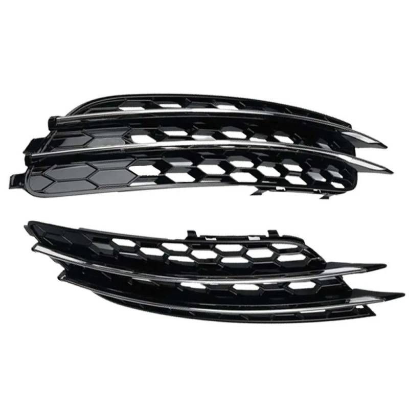 Auto-Frontgrill 2PCS ABS Nebelscheinwerfer Lampe Kühlergrill Grill Abdeckung 4G0807681,4G0807682 Für A6 C7 Limousine Standard Bunper Modell 2012-2015 Autogrills(Chrome Line Standard) von CKGRHJSA