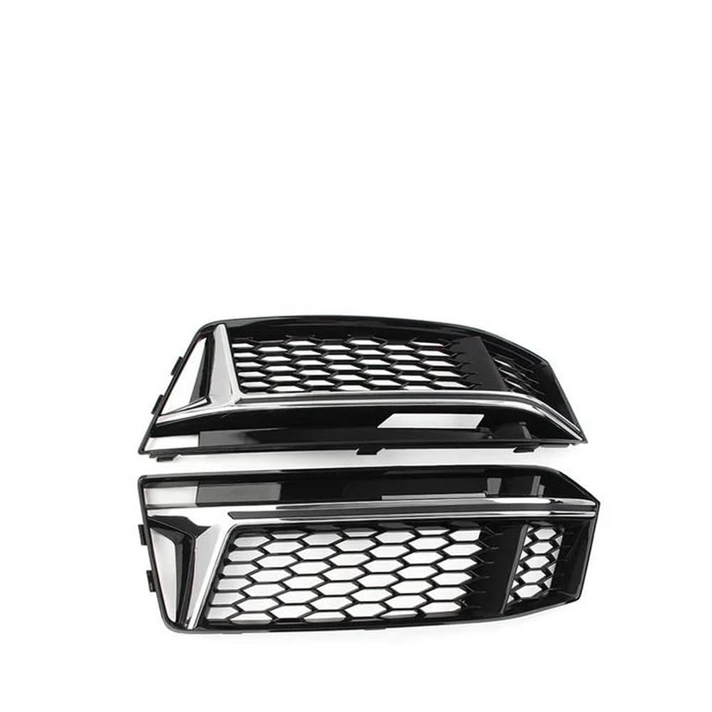 Auto-Frontgrill 2Pcs Auto Nebel Licht Lampe Kühlergrill Abdeckung Für A4 B9 S-Linie S4 2016 2017 2018 Front Stoßstange Mesh Grill Auto Zubehör Autogrills(Blanc) von CKGRHJSA