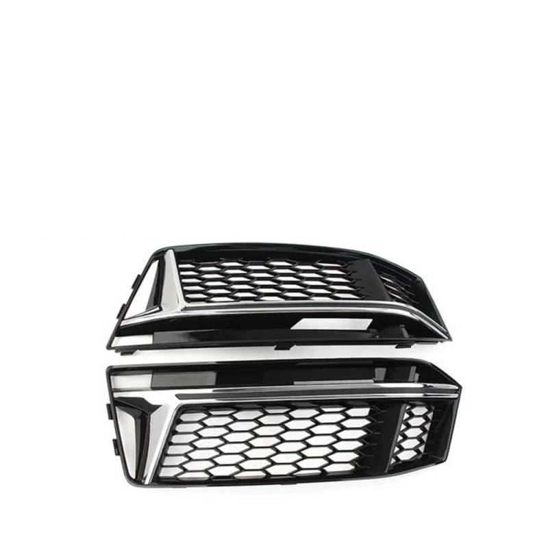 Auto-Frontgrill 2Pcs Auto Nebel Licht Lampe Kühlergrill Abdeckung Für A4 B9 S-Linie S4 2016 2017 2018 Front Stoßstange Mesh Grill Auto Zubehör Autogrills(Blanc) von CKGRHJSA