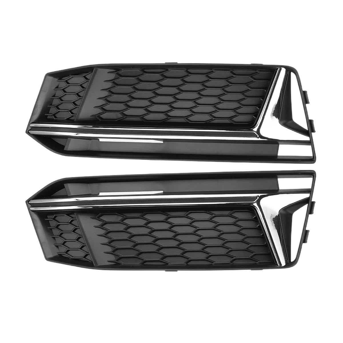 Auto-Frontgrill 2X Auto Nebelscheinwerfer Grill Kühlergrill Lampenabdeckung Hex Für A4 B9 S-Line S4 2016-2018 Auto Styling Autogrills(Chrome Sliver) von CKGRHJSA