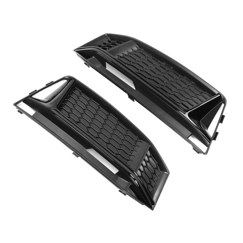 Auto-Frontgrill 2X Auto Nebelscheinwerfer Grill Kühlergrill Lampenabdeckung Hex Für A4 B9 S-Line S4 2016-2018 Auto Styling Autogrills(Glossy Black) von CKGRHJSA