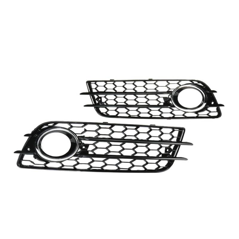 Auto-Frontgrill 2X Front Stoßstange Nebel Licht Lampe Kühlergrill Grill Abdeckung Mesh Für A4 B8 Für S-Linie S4 2008-2012 Grille 8K0807681C 8K0807682C Autogrills(Chrome Silver) von CKGRHJSA