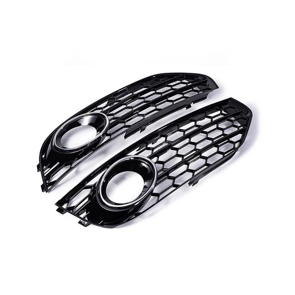 Auto-Frontgrill Auto-Nebelscheinwerfer-Lampengrill-Abdeckung, Waben-Frontstoßstange Nebelscheinwerfer-Grill-Abdeckung Für A4 B8 B8.5 2009–2015 Autogrills(Chrome) von CKGRHJSA