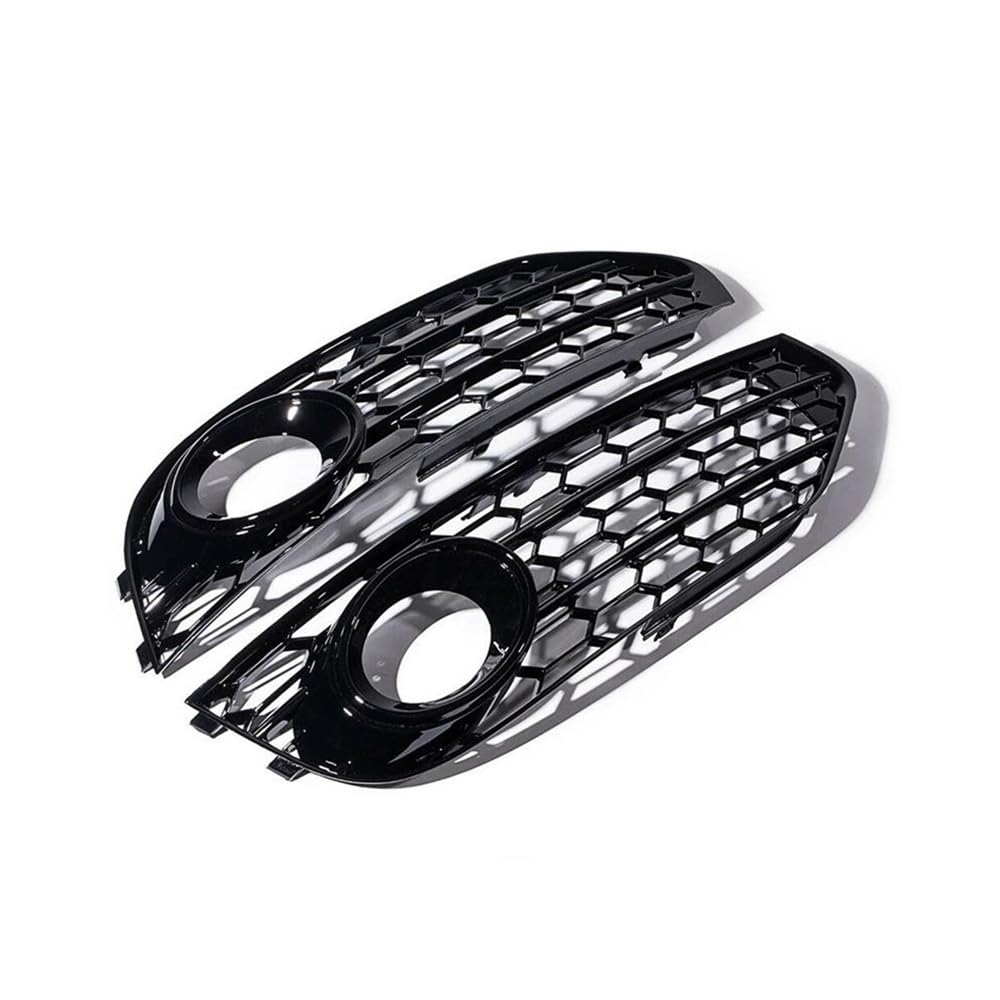 Auto-Frontgrill Auto-Nebelscheinwerfer-Lampengrill-Abdeckung, Waben-Frontstoßstange Nebelscheinwerfer-Grill-Abdeckung Für A4 B8 B8.5 2009–2015 Autogrills(Zwart) von CKGRHJSA