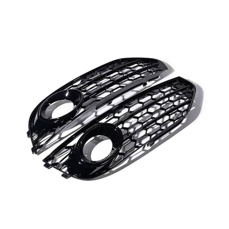 Auto-Frontgrill Auto-Nebelscheinwerfer-Lampengrill-Abdeckung, Waben-Frontstoßstange Nebelscheinwerfer-Grill-Abdeckung Für A4 B8 B8.5 2009–2015 Autogrills(Zwart) von CKGRHJSA