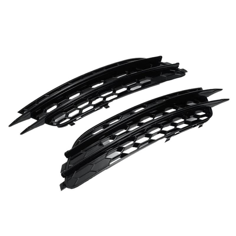 Auto-Frontgrill Chrom/Schwarz Stil Auto Front Nebel Licht Kühlergrill Abdeckung Trim Für A6 C7 Limousine Ohne Acc 2012 2013 2014 2015 Nebel Lampe Grill Autogrills(Glossy Black) von CKGRHJSA