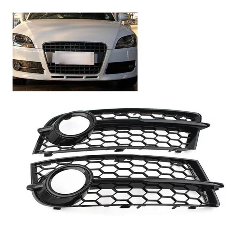 Auto-Frontgrill Frontstoßstange Wabengitter Lichtabdeckung Außenzubehör 1 Paar Glänzend Schwarzer Auto-Nebelscheinwerfergrill Für TT 8J 2006-2014 Autogrills(Glossy Black) von CKGRHJSA