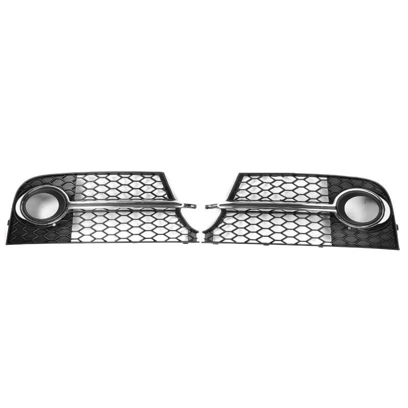 Auto-Frontgrill Für TT MK2 S-Line TTS 2011 2012 2013 2014 Frontstoßstange Nebelscheinwerfer Grillabdeckung 1 Paar Auto Wabennetz Nebelscheinwerfer Racing Grill Autogrills(Chrome Silver) von CKGRHJSA