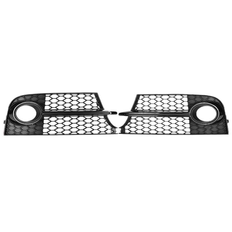 Auto-Frontgrill Für TT MK2 S-Line TTS 2011 2012 2013 2014 Frontstoßstange Nebelscheinwerfer Grillabdeckung 1 Paar Auto Wabennetz Nebelscheinwerfer Racing Grill Autogrills(Glossy Black) von CKGRHJSA