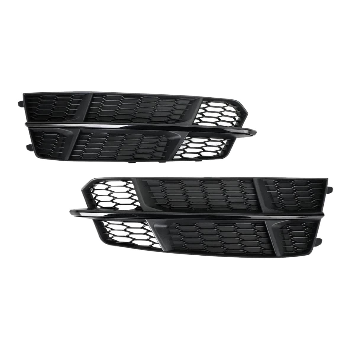 Auto-Frontgrill Hex Nebelscheinwerfer Kühlergrill Abdeckung Für A6 C7 S-Linie 2015 2016 2017 2018 1 Paar Auto Nebel Lampe Racing Grill Autogrills(Glossy Black) von CKGRHJSA