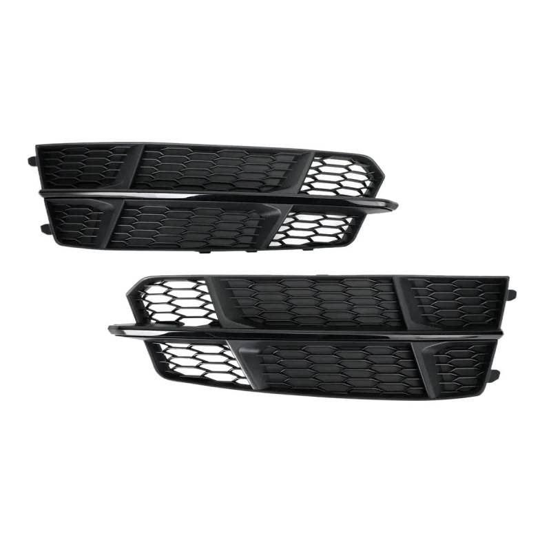 Auto-Frontgrill Hex Nebelscheinwerfer Kühlergrill Abdeckung Für A6 C7 S-Linie 2015 2016 2017 2018 1 Paar Auto Nebel Lampe Racing Grill Autogrills(Glossy Black) von CKGRHJSA