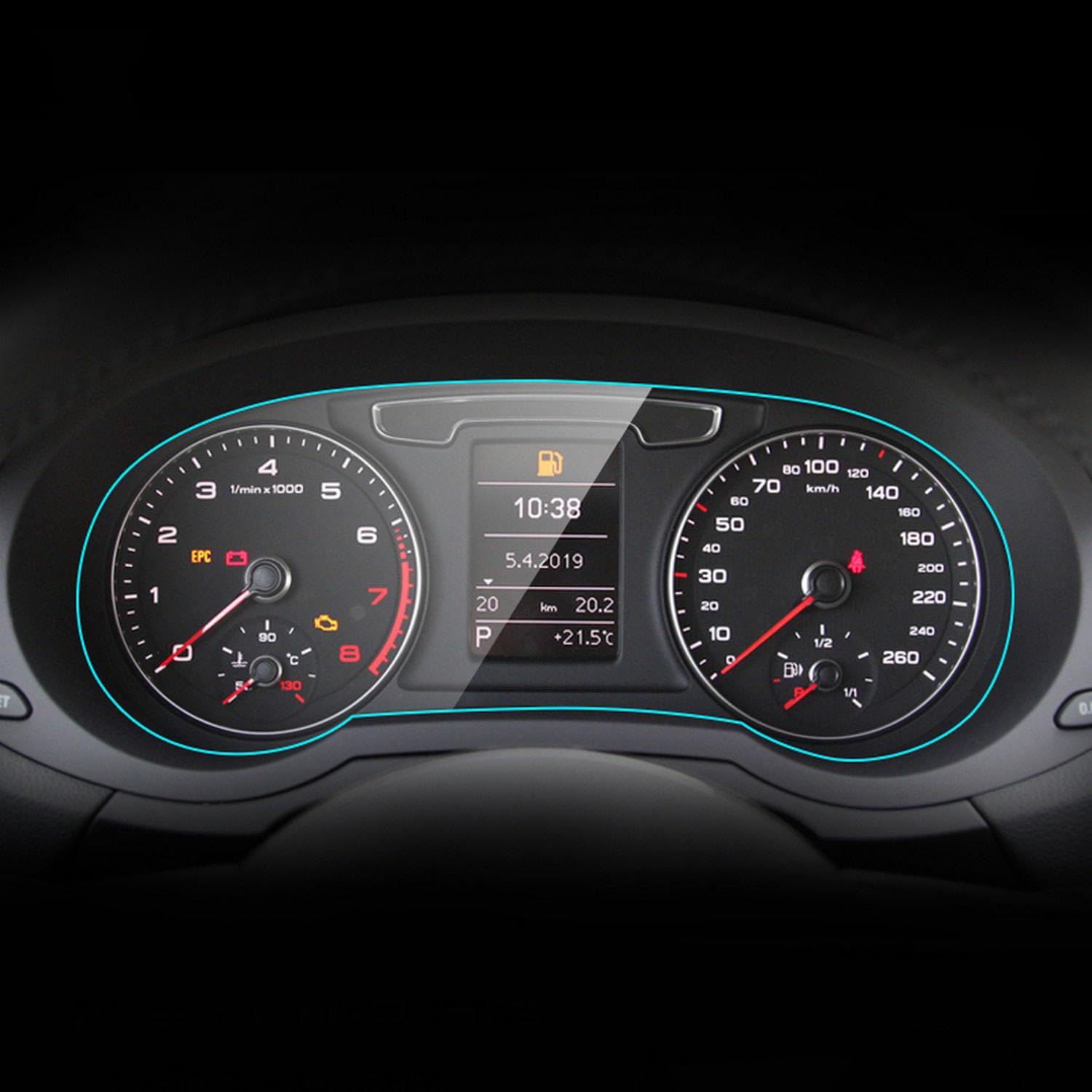 CKLS Armaturenbrett Instrumententafel Displayschutzfolie Autozubehör Interieur Details Aufkleber Folie Abdeckung TPU, für Audi Q3 F3 8U 2012-2018 von CKLS