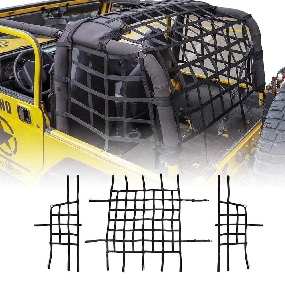 Mesh-Dach-Lastennetz, Rückhalteschutz-Lastennetz, Kofferraumnetz für Jeep Wrangler TJ 1997-2006 Mesh-Dach-Lastennetz, Rückhalteschutz-Lastennetz, Kofferraumnetz für Jeep Wrangler TJ 1997-2006 von CKPEOR