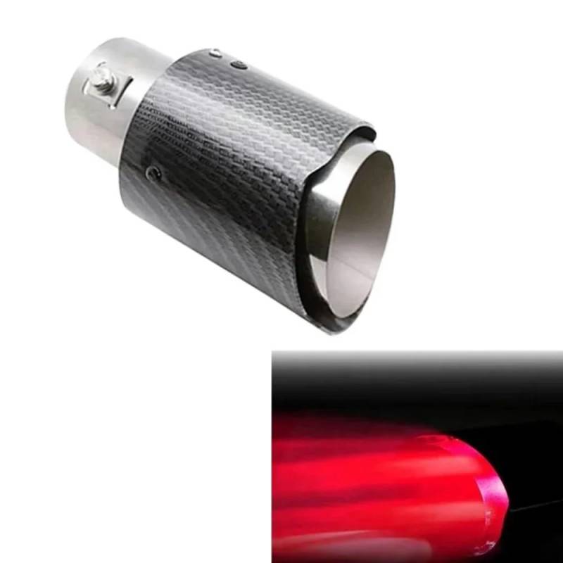 Auspuffblende,Auspuffblenden Universal Auto Auspuff Schalldämpfer Spitze Endrohr Carbon Fiber Auto Einzel Outlet Throat Auspuffrohr(E Adjustable) von CKryzillix