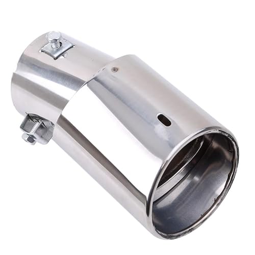 Auspuffblende,Auspuffblenden Universal Auto Hinten Runde Auspuff Endschalldämpfer Spitze Chrom Edelstahl Automobil Schalldämpfer Spitze Ersatz Auto Zubehör(Curved section) von CKryzillix