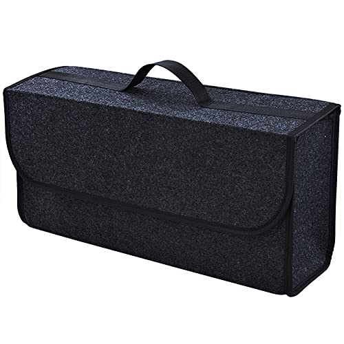 Auto Organizer Kofferraum,Kofferraumtasche Auto Kofferraum Organizer Auto Weiche Filz Aufbewahrungsbox Fracht Container Box Kofferraumtasche Storne Aufräumen Halter Multi-Tasche(Gray) von CKryzillix