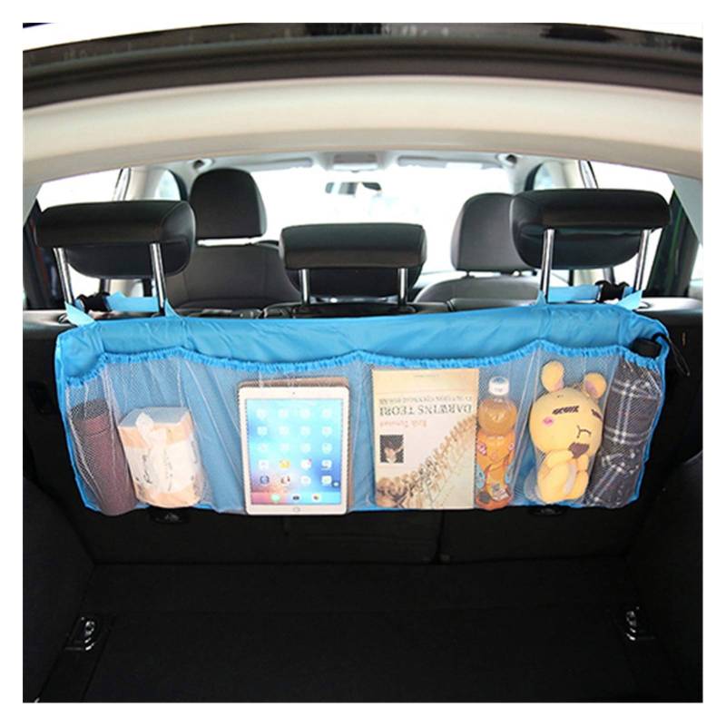 Auto Organizer Kofferraum,Kofferraumtasche Auto-Kofferraum Rücksitz Organizer Tasche SUV Net Mesh Storing Storing Tating Taschen Mülleimer Automobile Taschen in Autos Zubehör(Blue) von CKryzillix