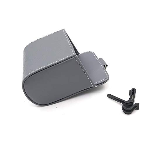 Auto Organizer Kofferraum,Kofferraumtasche Auto Vent Outlet Mülleimer PU-Leder Auto Mobiltelefonhalter Aufbewahrungstasche Organizer Automobil Hängende Box Auto Styling Tasche(Light Grey) von CKryzillix