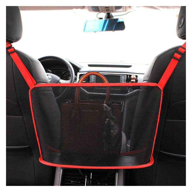 Auto Organizer Kofferraum,Kofferraumtasche Autositz Lagerung Organizer Bag Universal Multifunktionsaufbewahrungsbox Innenstreifen Aufräumen Auto Organizer Box Neu 40x26x15cm(Red) von CKryzillix