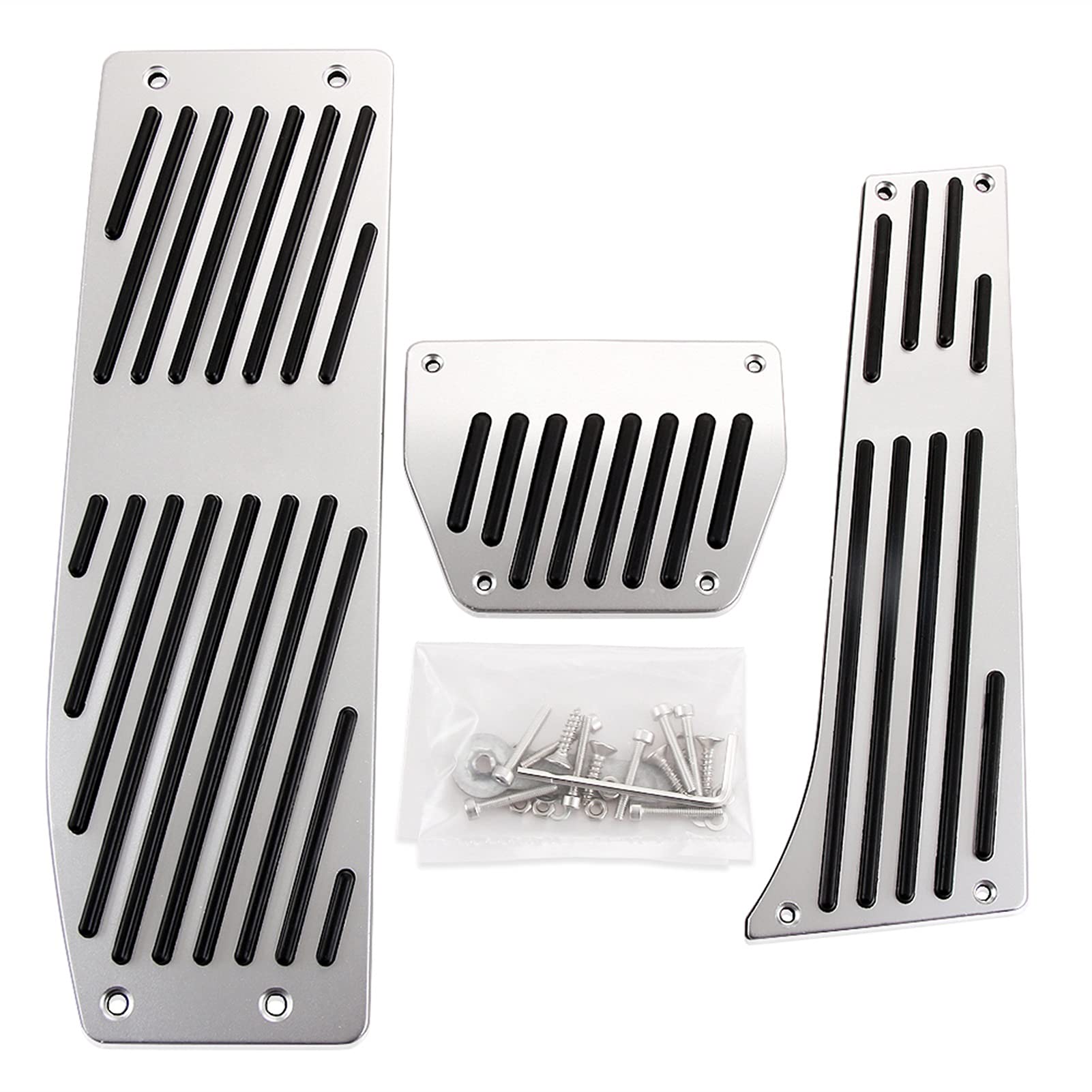 Auto Pedale,Fußstütze Pedalkappen Auto Gasbremsfußpedale Pedalabdeckung Passend für BMW F30 F10 F20 E34 E39 E90 E60 E63 F12 E84 F25 1 3 5 6 x1 x3 x5 Serie LHD(Silver at) von CKryzillix