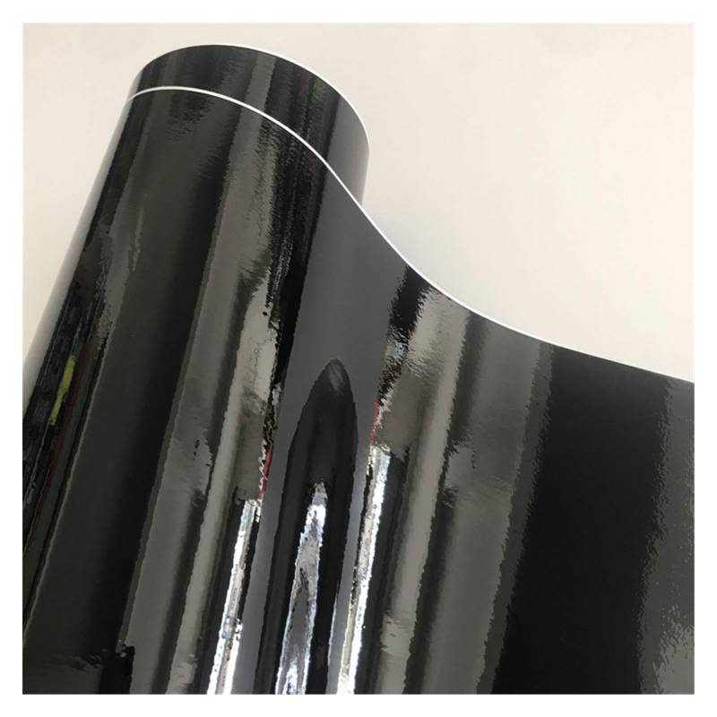 Autofolie,Car Wrapping Folie 10/20/30/40/50 * 152cm Schwarz Glanzvinylfilm Glanz Glänzend Auto-Verpackungs-Folien-Aufkleber mit Luft-Blase Kostenloses Motorrad Car Wrapping(Black,50cm x 300cm) von CKryzillix