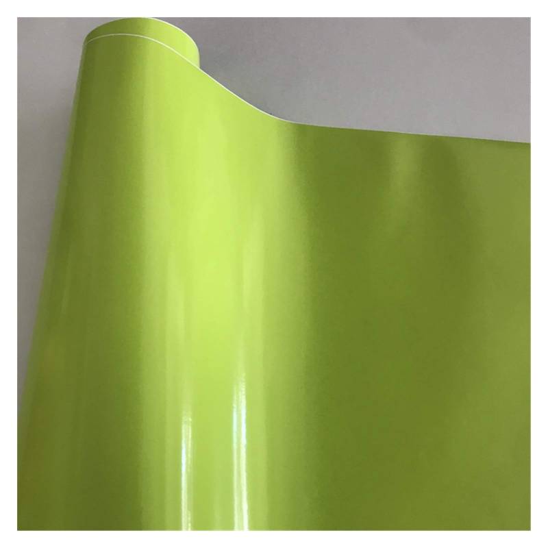 Autofolie,Car Wrapping Folie 10/20/30/40/50 * 152cm Schwarz Glanzvinylfilm Glanz Glänzend Auto-Verpackungs-Folien-Aufkleber mit Luft-Blase Kostenloses Motorrad Car Wrapping(Green,30cm x 152cm) von CKryzillix