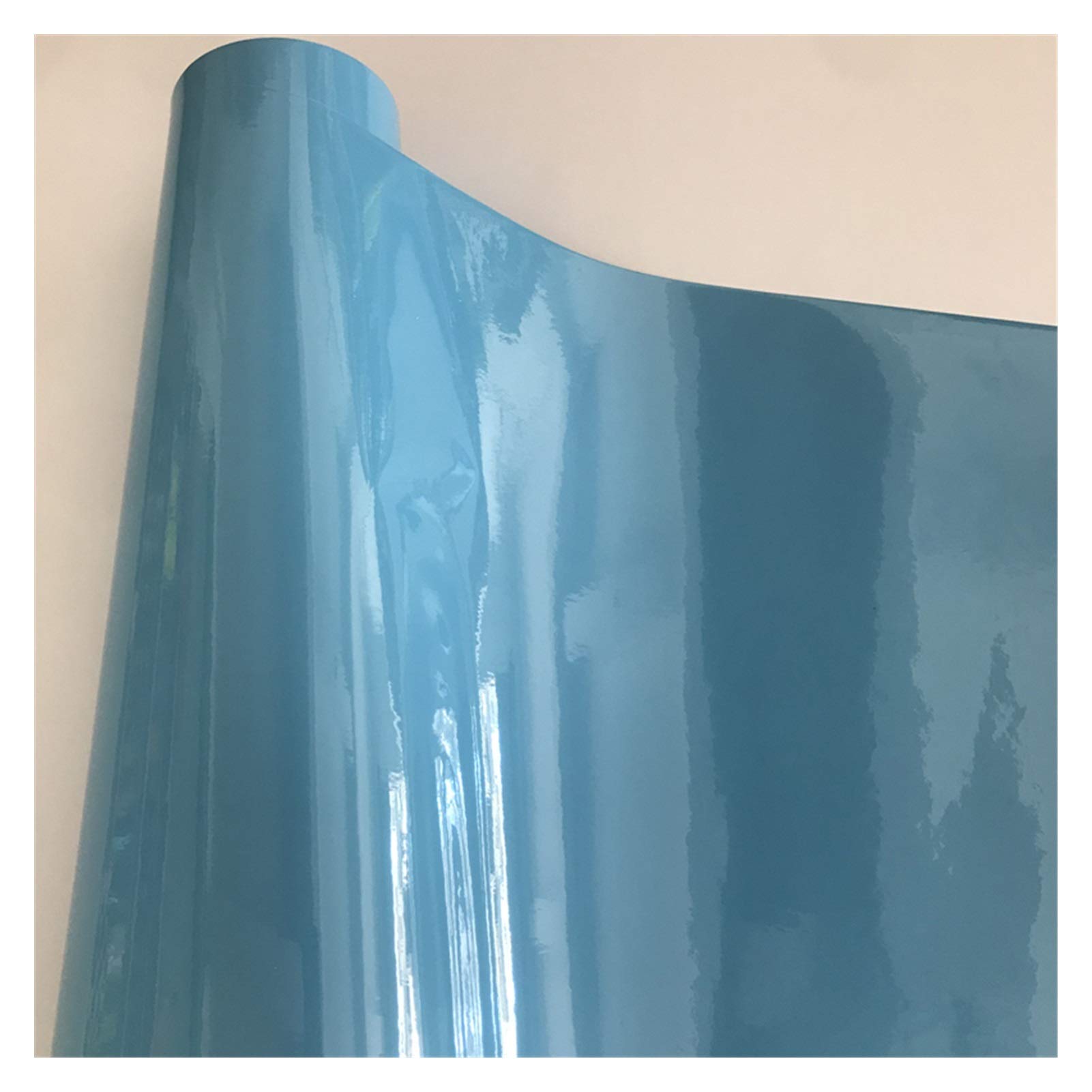 Autofolie,Car Wrapping Folie 10/20/30/40/50 * 152cm Schwarz Glanzvinylfilm Glanz Glänzend Auto-Verpackungs-Folien-Aufkleber mit Luft-Blase Kostenloses Motorrad Car Wrapping(Light Blue,50cm x 152cm) von CKryzillix