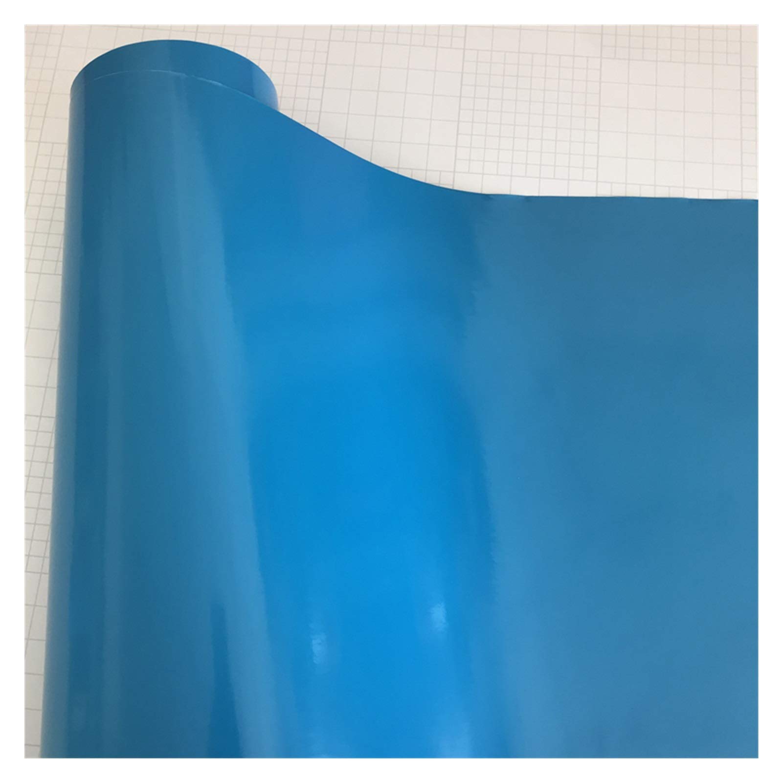 Autofolie,Car Wrapping Folie 10/20/30/40/50 * 152cm Schwarz Glanzvinylfilm Glanz Glänzend Auto-Verpackungs-Folien-Aufkleber mit Luft-Blase Kostenloses Motorrad Car Wrapping(Mid Blue,50cm x 200cm) von CKryzillix