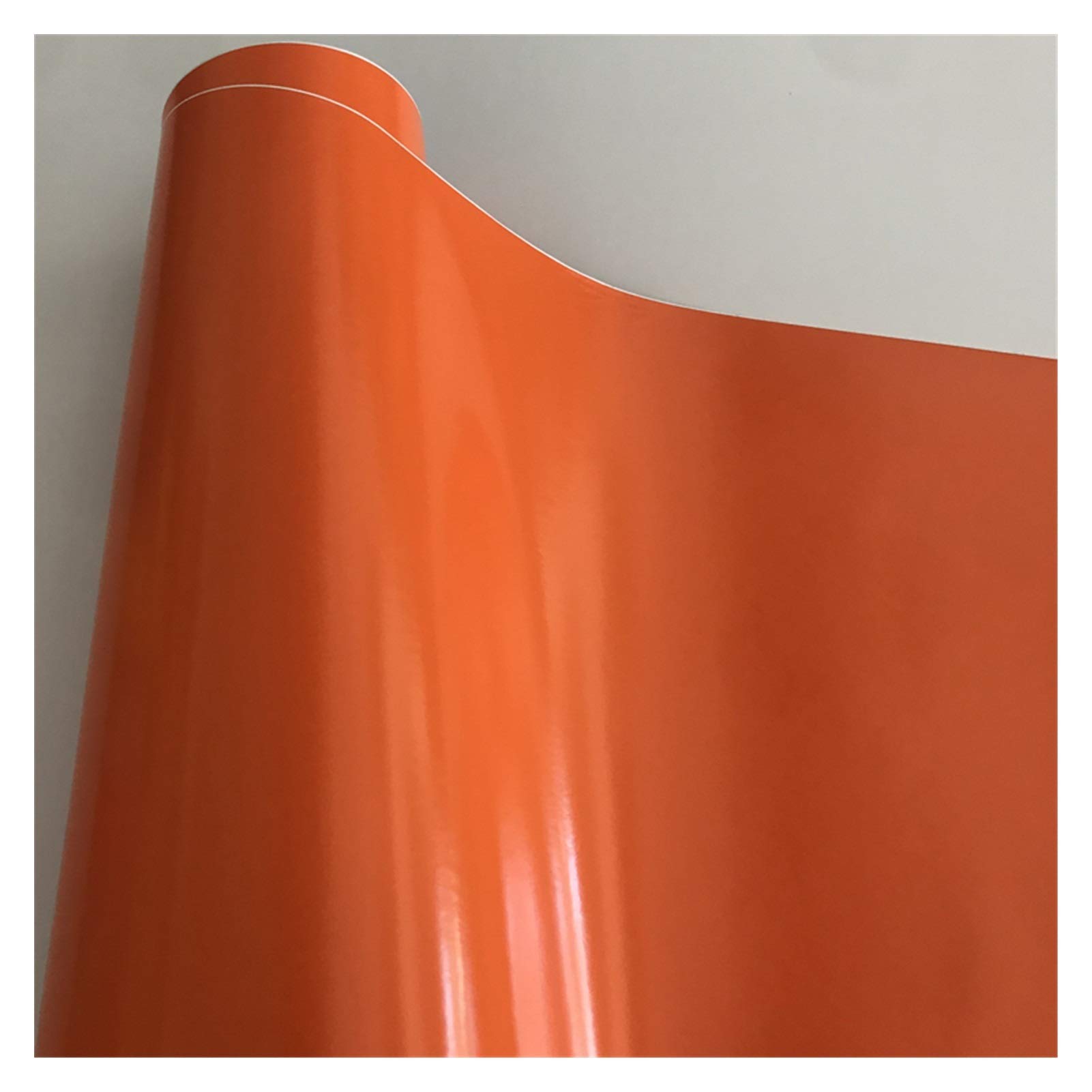 Autofolie,Car Wrapping Folie 10/20/30/40/50 * 152cm Schwarz Glanzvinylfilm Glanz Glänzend Auto-Verpackungs-Folien-Aufkleber mit Luft-Blase Kostenloses Motorrad Car Wrapping(Orange,30cm x 152cm) von CKryzillix