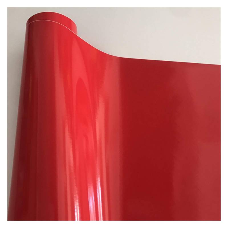 Autofolie,Car Wrapping Folie 10/20/30/40/50 * 152cm Schwarz Glanzvinylfilm Glanz Glänzend Auto-Verpackungs-Folien-Aufkleber mit Luft-Blase Kostenloses Motorrad Car Wrapping(Red,50cm x 152cm) von CKryzillix