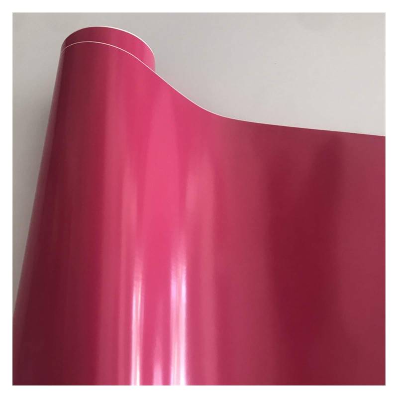 Autofolie,Car Wrapping Folie 10/20/30/40/50 * 152cm Schwarz Glanzvinylfilm Glanz Glänzend Auto-Verpackungs-Folien-Aufkleber mit Luft-Blase Kostenloses Motorrad Car Wrapping(Rose Red,50cm x 300cm) von CKryzillix