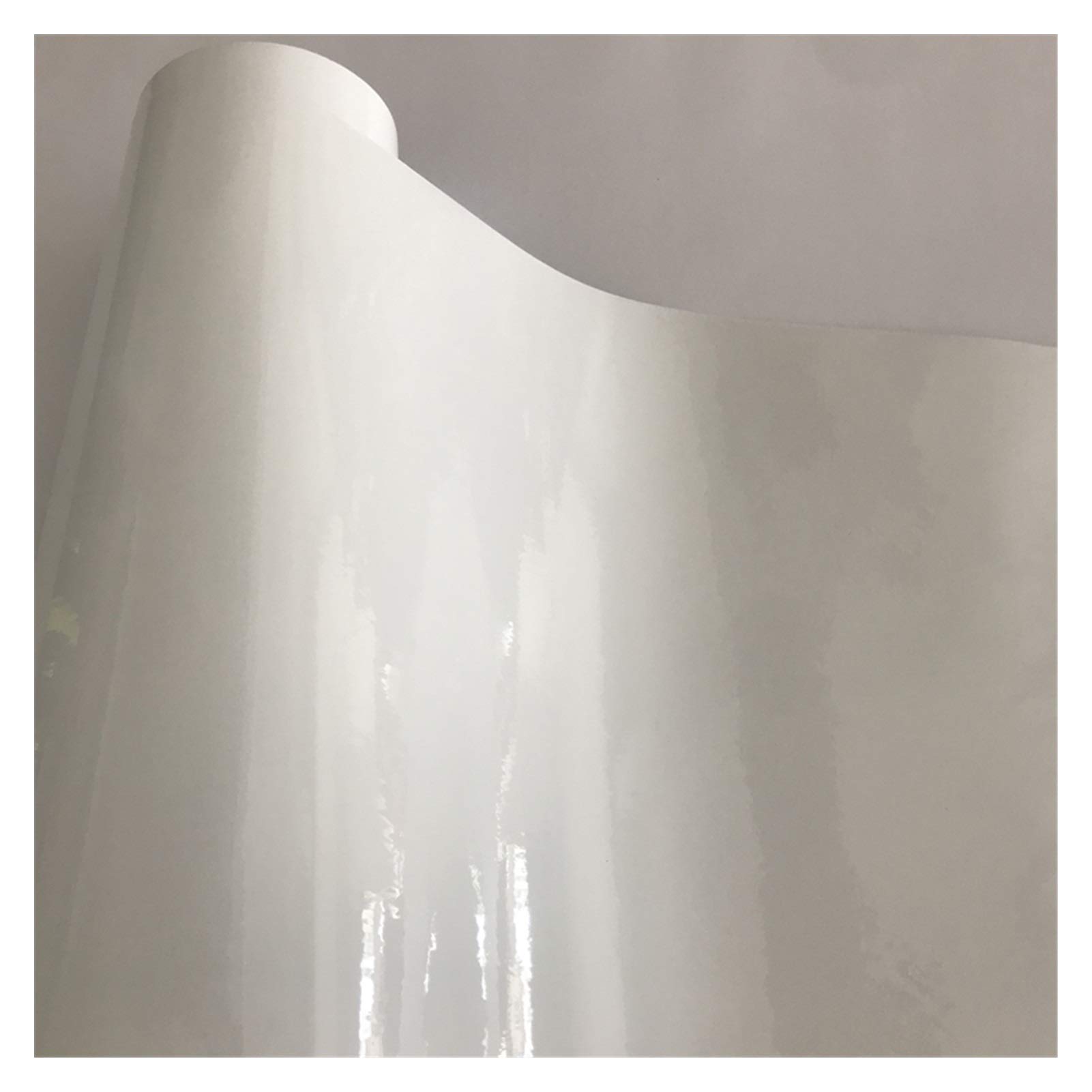 Autofolie,Car Wrapping Folie 10/20/30/40/50 * 152cm Schwarz Glanzvinylfilm Glanz Glänzend Auto-Verpackungs-Folien-Aufkleber mit Luft-Blase Kostenloses Motorrad Car Wrapping(White,50cm x 152cm) von CKryzillix
