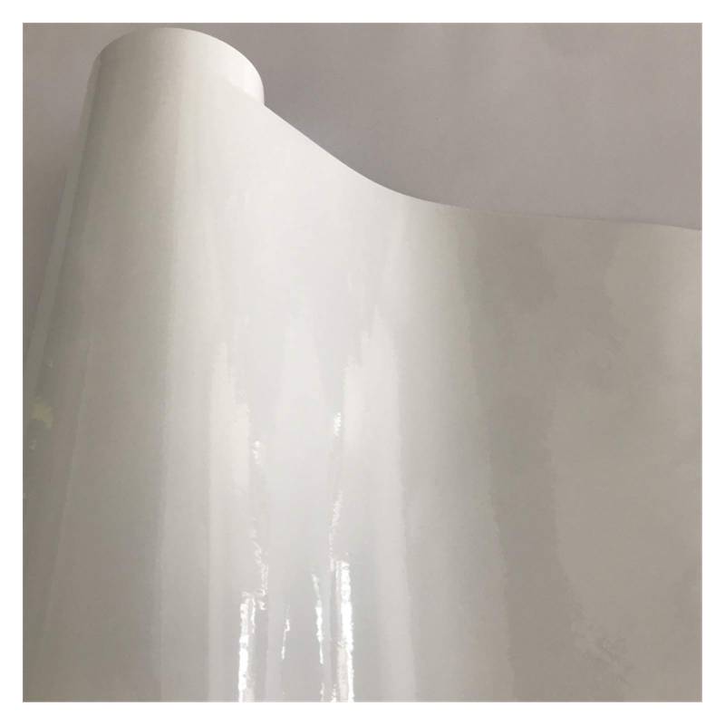 Autofolie,Car Wrapping Folie 10/20/30/40/50 * 152cm Schwarz Glanzvinylfilm Glanz Glänzend Auto-Verpackungs-Folien-Aufkleber mit Luft-Blase Kostenloses Motorrad Car Wrapping(White,50cm x 152cm) von CKryzillix