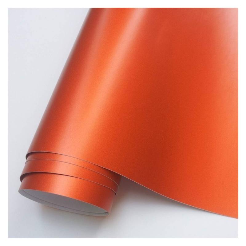 Autofolie,Car Wrapping Folie 14 Farbe matt satiniert Vinyl-Film-Aufkleber Aufkleber Blasen-Auto Verpackung Film(Orange,152X40 cm) von CKryzillix