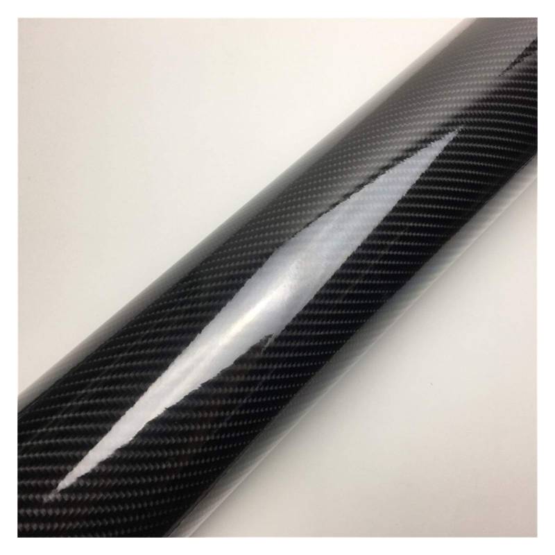 Autofolie,Car Wrapping Folie 2D-3D 4D 5D 6D-Carbon-Faser-Vinylverpackungs-Film-Auto-Verpackung Konsole Computer-Laptop-Abdeckung Motorrad(6D Carbon Black,152X50 cm) von CKryzillix