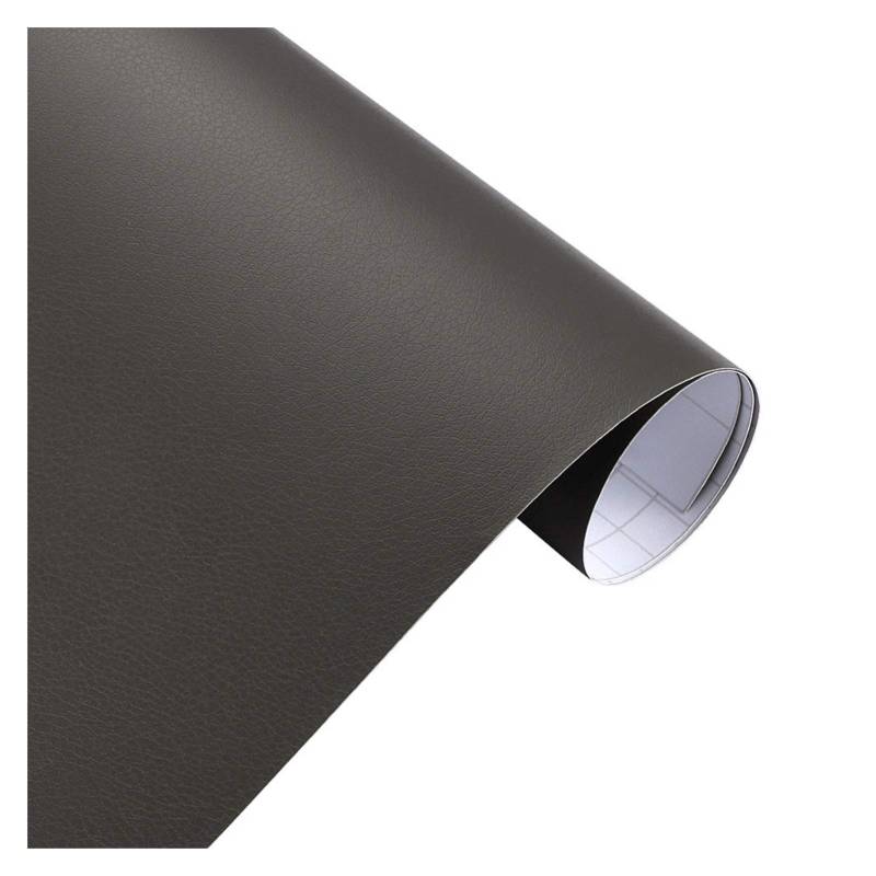 Autofolie,Car Wrapping Folie 30x100cm Leder Muster PVC Adhesive Vinyl Film Aufkleber wasserdichte Dekoration Farbe ändern Abziehbild-Vinyl-Verpackung for Auto-Motorrad(Gray,50x600cm) von CKryzillix
