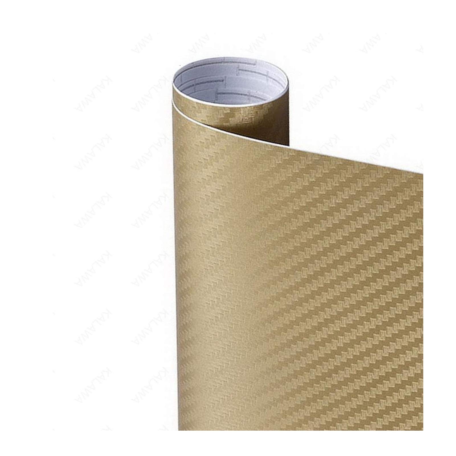 Autofolie,Car Wrapping Folie 3D-Carbon-Faser-Vinyl Multiple Größe Auto-Verpackungs-Blatt-Rolle Film-Auto-Aufkleber Motorrad-Auto-Styling Schwarz Weiss Silber Abziehbilder(Gold,50cmx12M) von CKryzillix