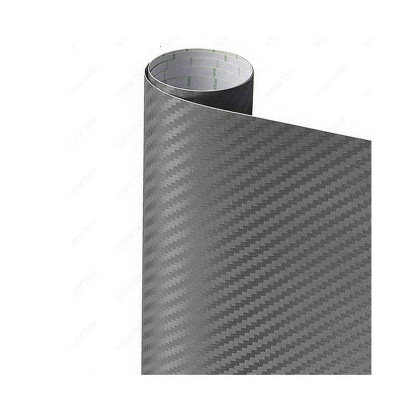Autofolie,Car Wrapping Folie 3D-Carbon-Faser-Vinyl Multiple Größe Auto-Verpackungs-Blatt-Rolle Film-Auto-Aufkleber Motorrad-Auto-Styling Schwarz Weiss Silber Abziehbilder(Gray,50x200cm) von CKryzillix